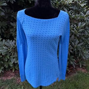 Aspire Sky Blue Geometric Long Sleeve Top